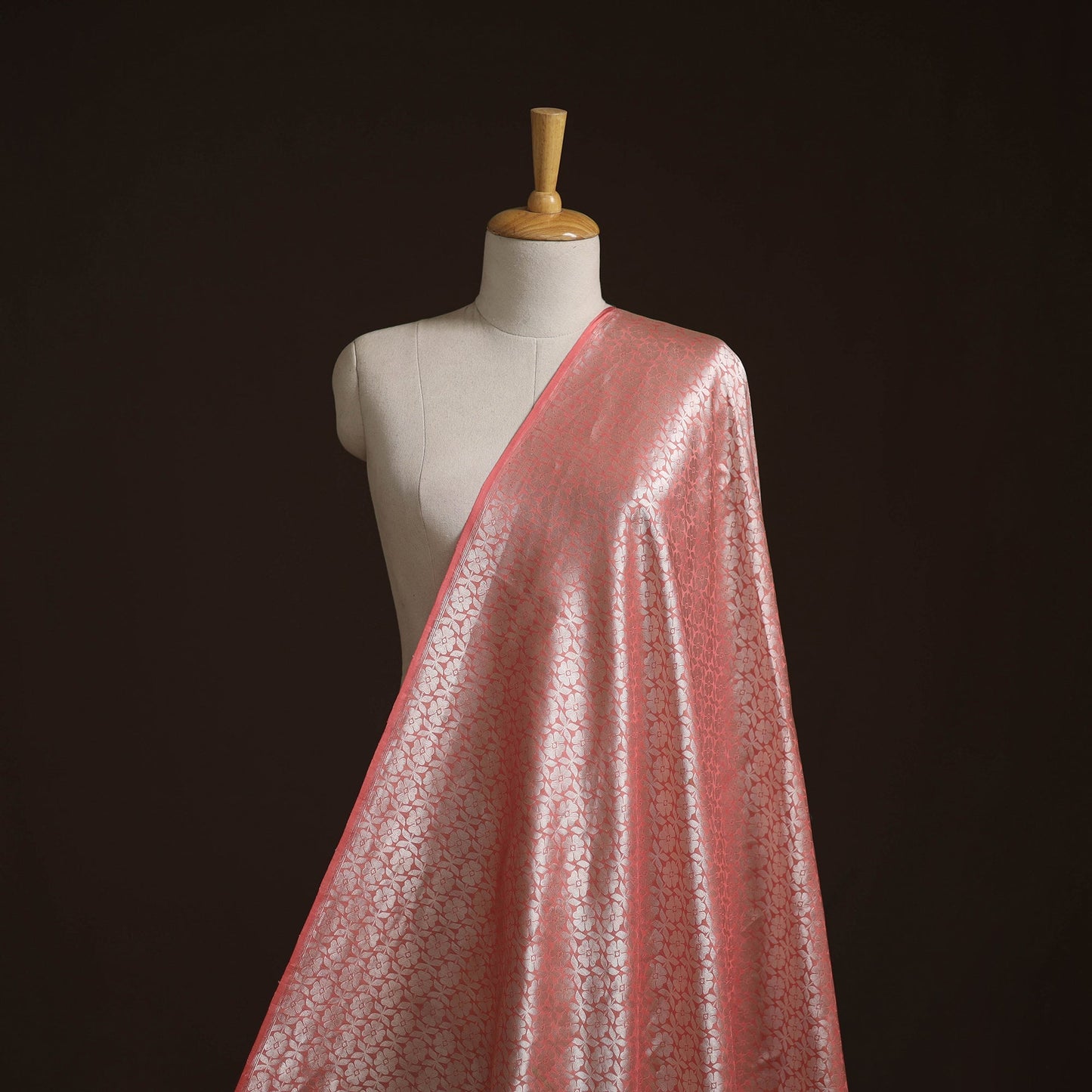 Pure handwoven silk cotton brocade banarasi fabric 06