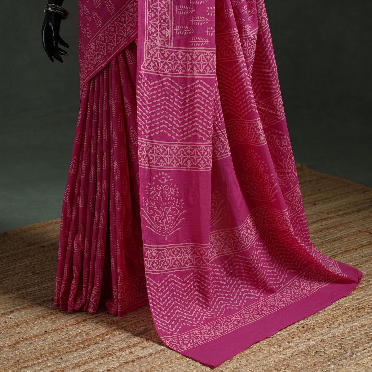Pure mul cotton hand block batik print saree 30