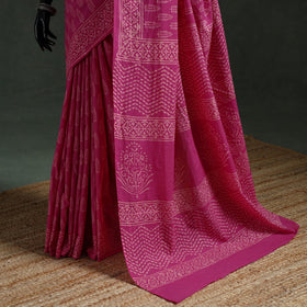 Pure mul cotton hand block batik print saree 30