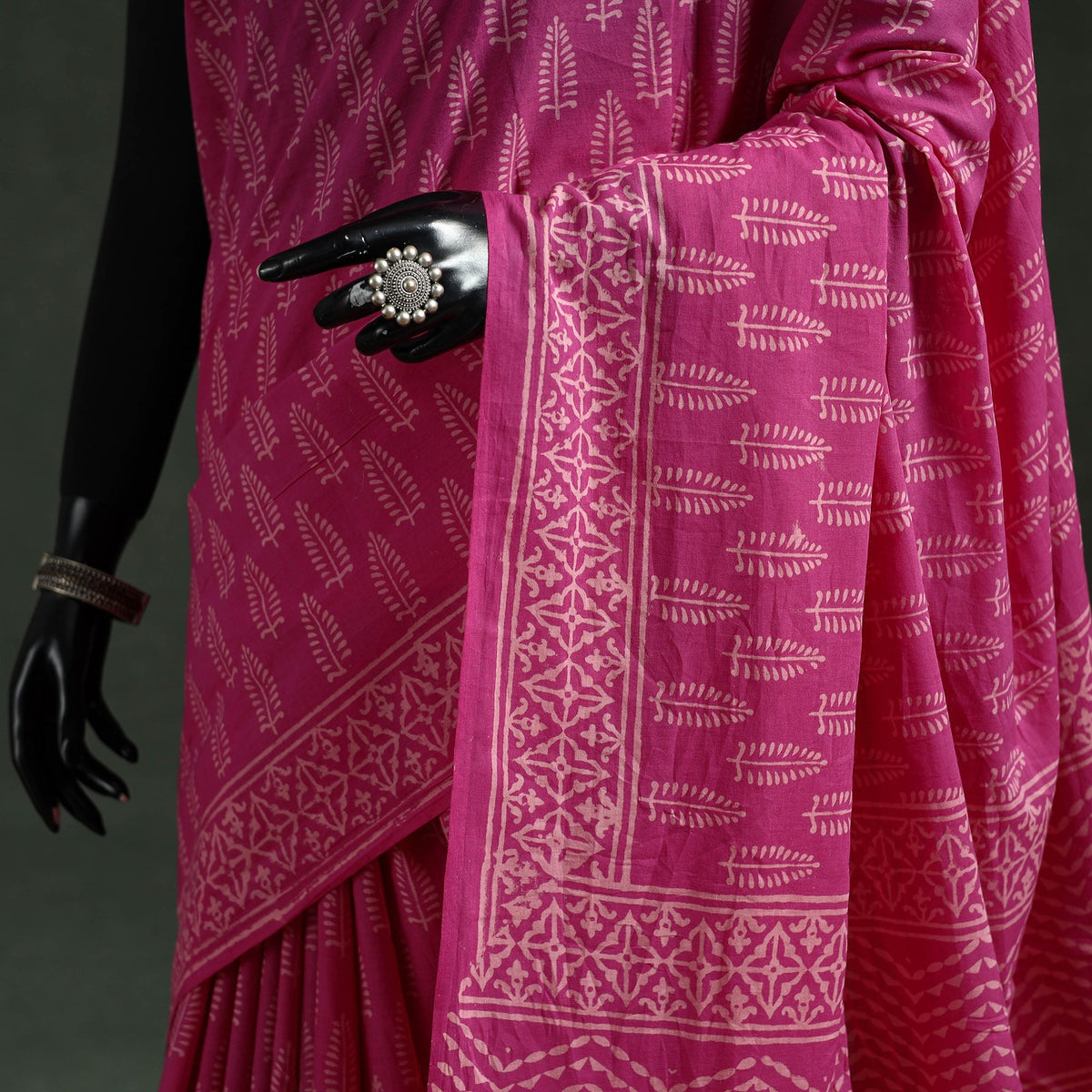 Pure mul cotton hand block batik print saree 30