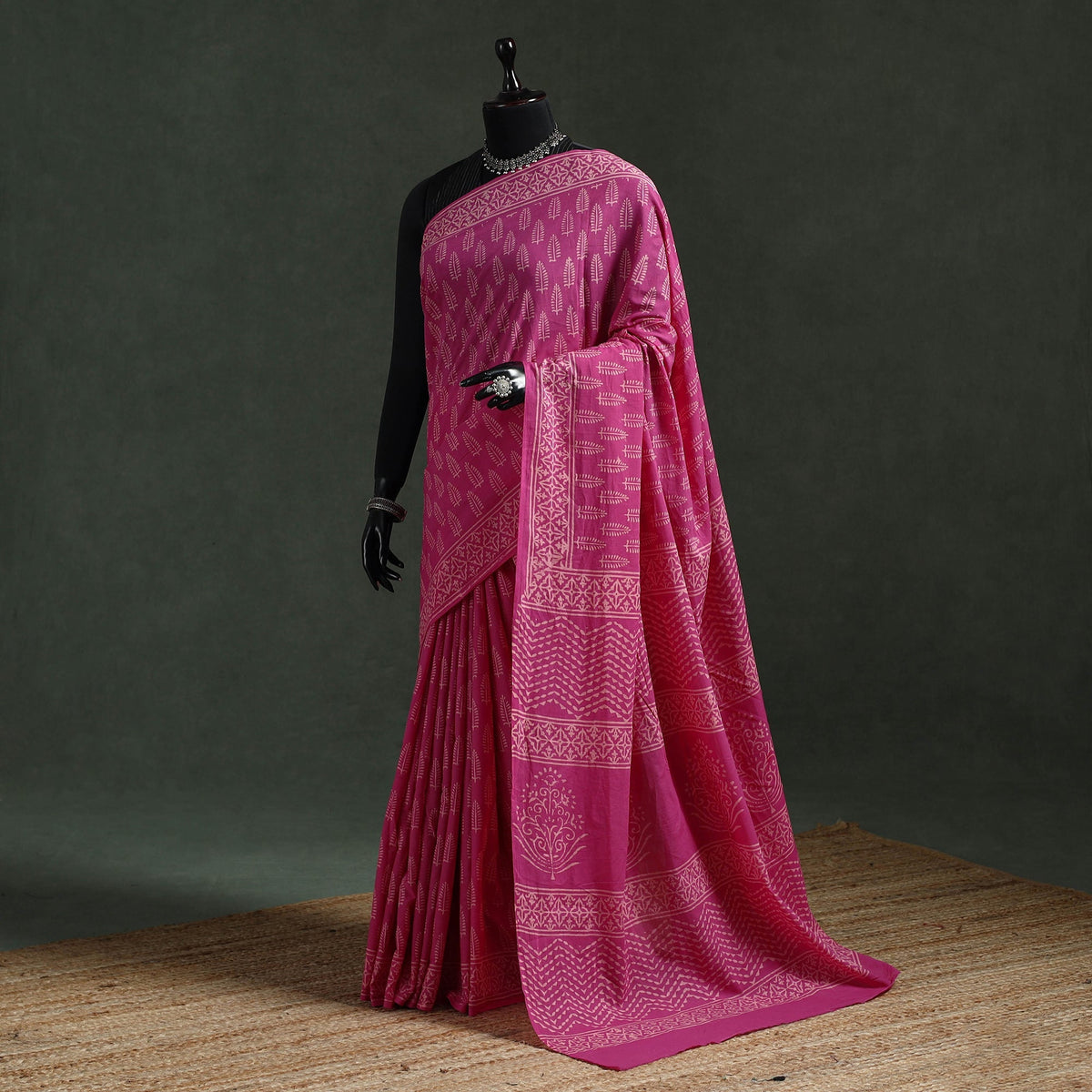 Pure mul cotton hand block batik print saree 30