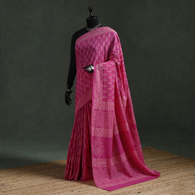 Pure mul cotton hand block batik print saree 30