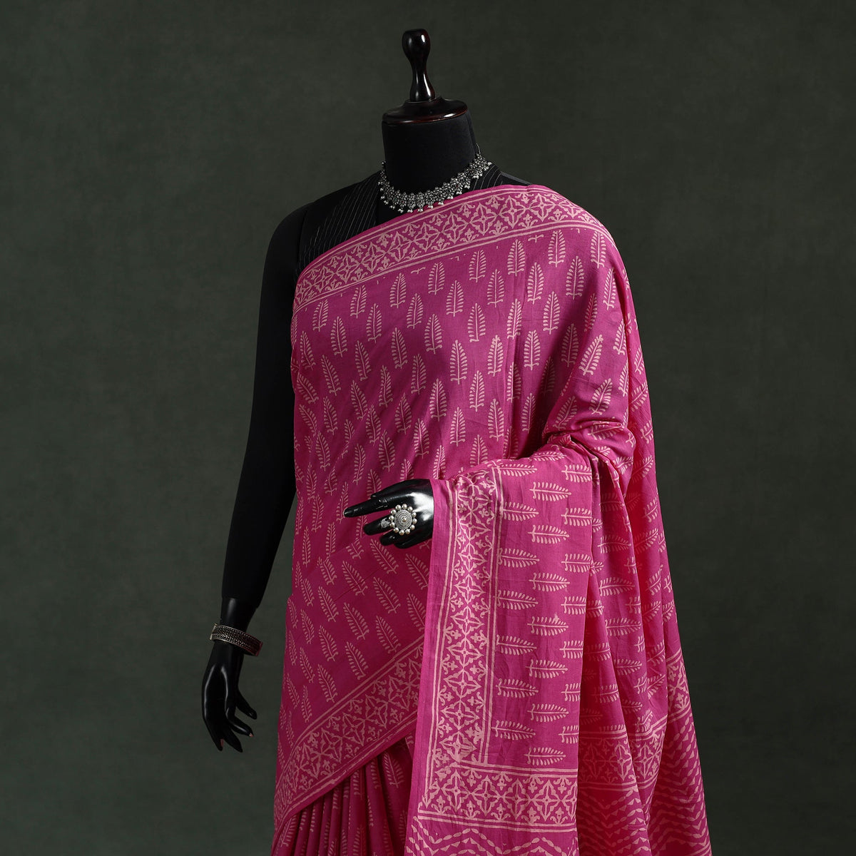 Pure mul cotton hand block batik print saree 30