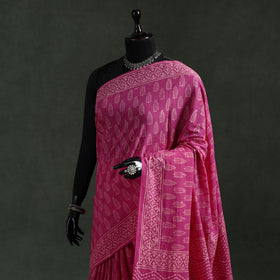 Pure mul cotton hand block batik print saree 30