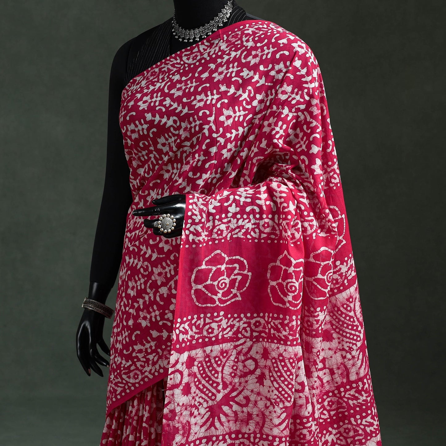 Pure mul cotton hand block batik print saree 47