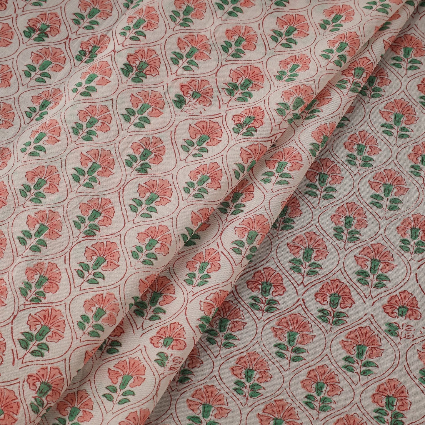 Pure mul cotton hand sanganeri fabric 11 - handcrafted