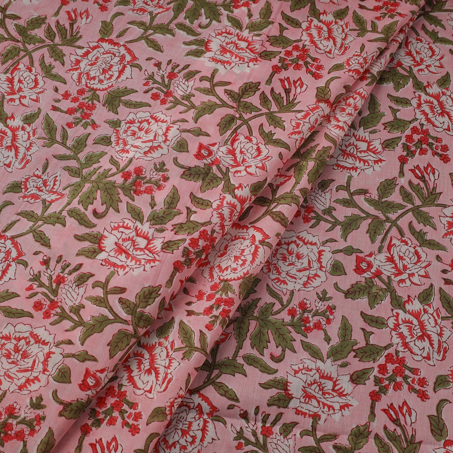 Pure mul cotton hand sanganeri fabric 13 - handcrafted