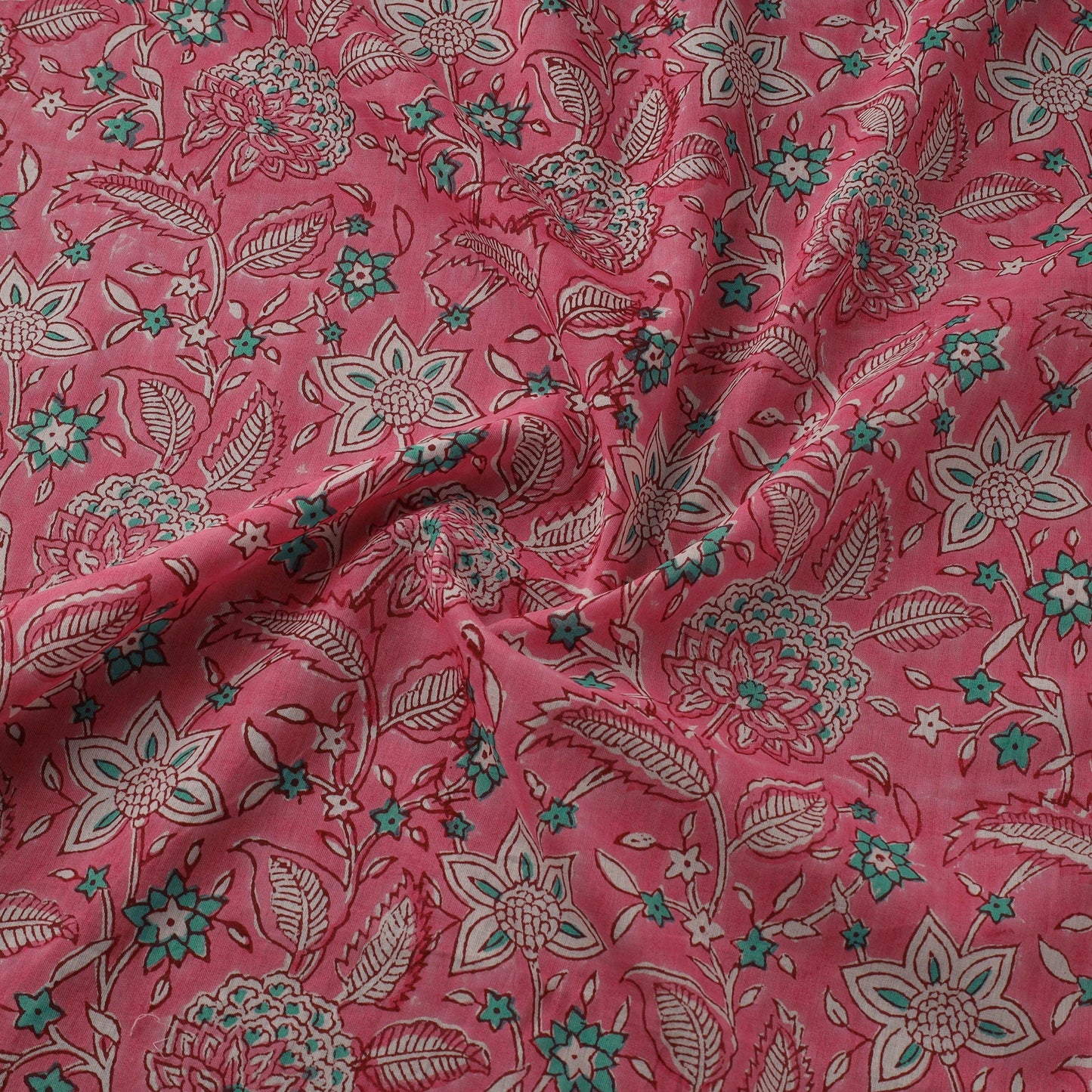 Pure mul cotton hand sanganeri fabric 14 - handcrafted
