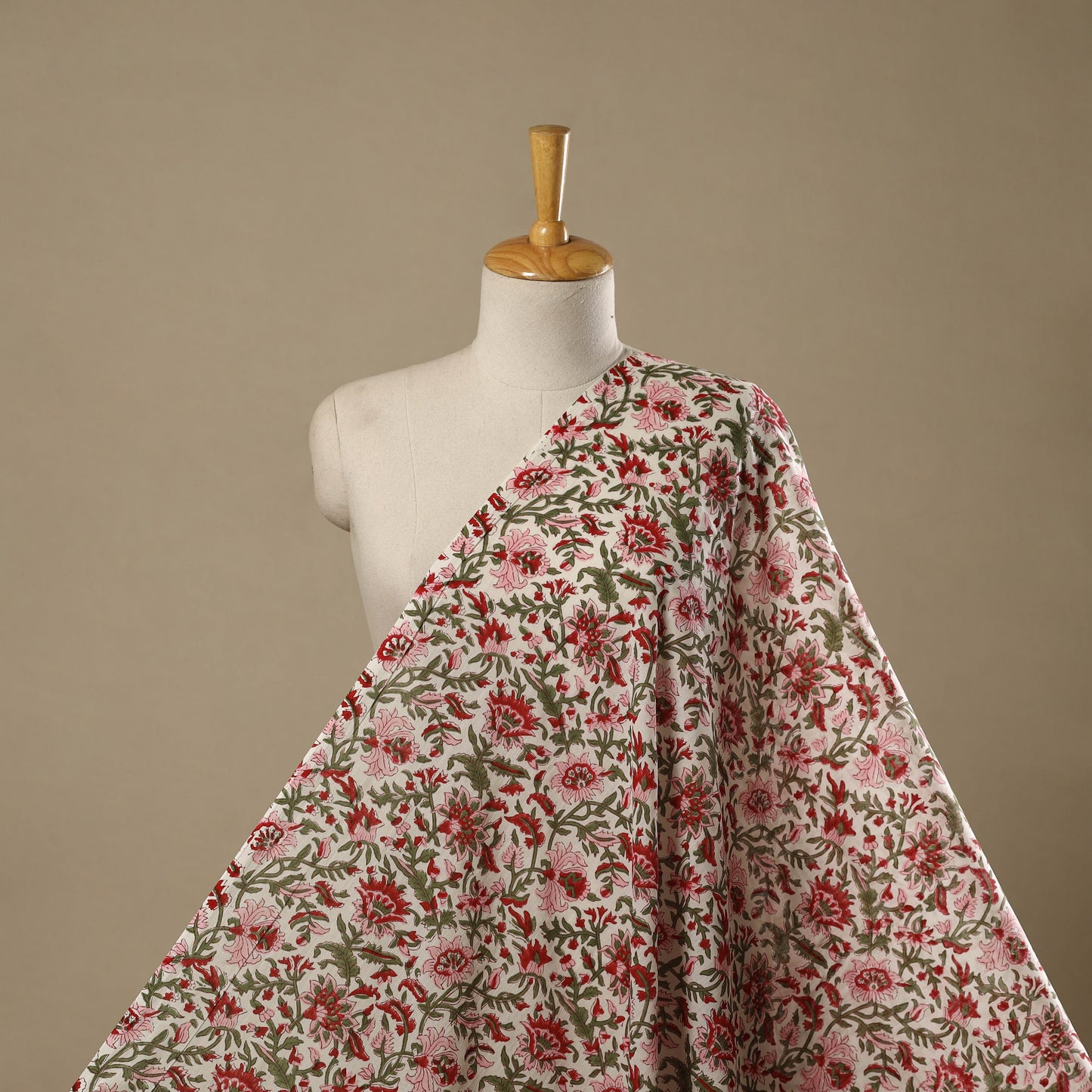 Pure mul cotton hand sanganeri fabric 22 - handcrafted