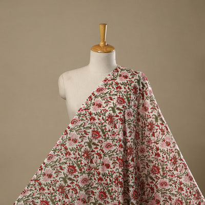 Pure mul cotton hand sanganeri fabric 22 - handcrafted