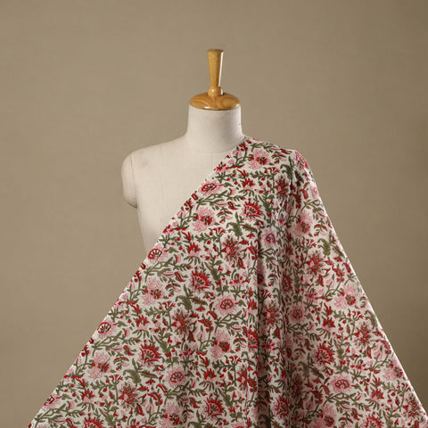 Pure mul cotton hand sanganeri fabric 22 - handcrafted