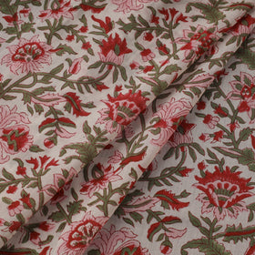 Pure mul cotton hand sanganeri fabric 22 - handcrafted