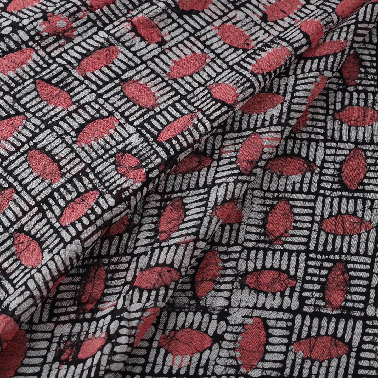 Pure mul cotton kutch hand block batik print fabric 02