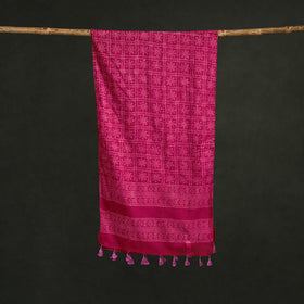 Pure mul cotton kutch hand block batik print stole