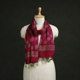 Pure mul cotton kutch hand block batik print stole