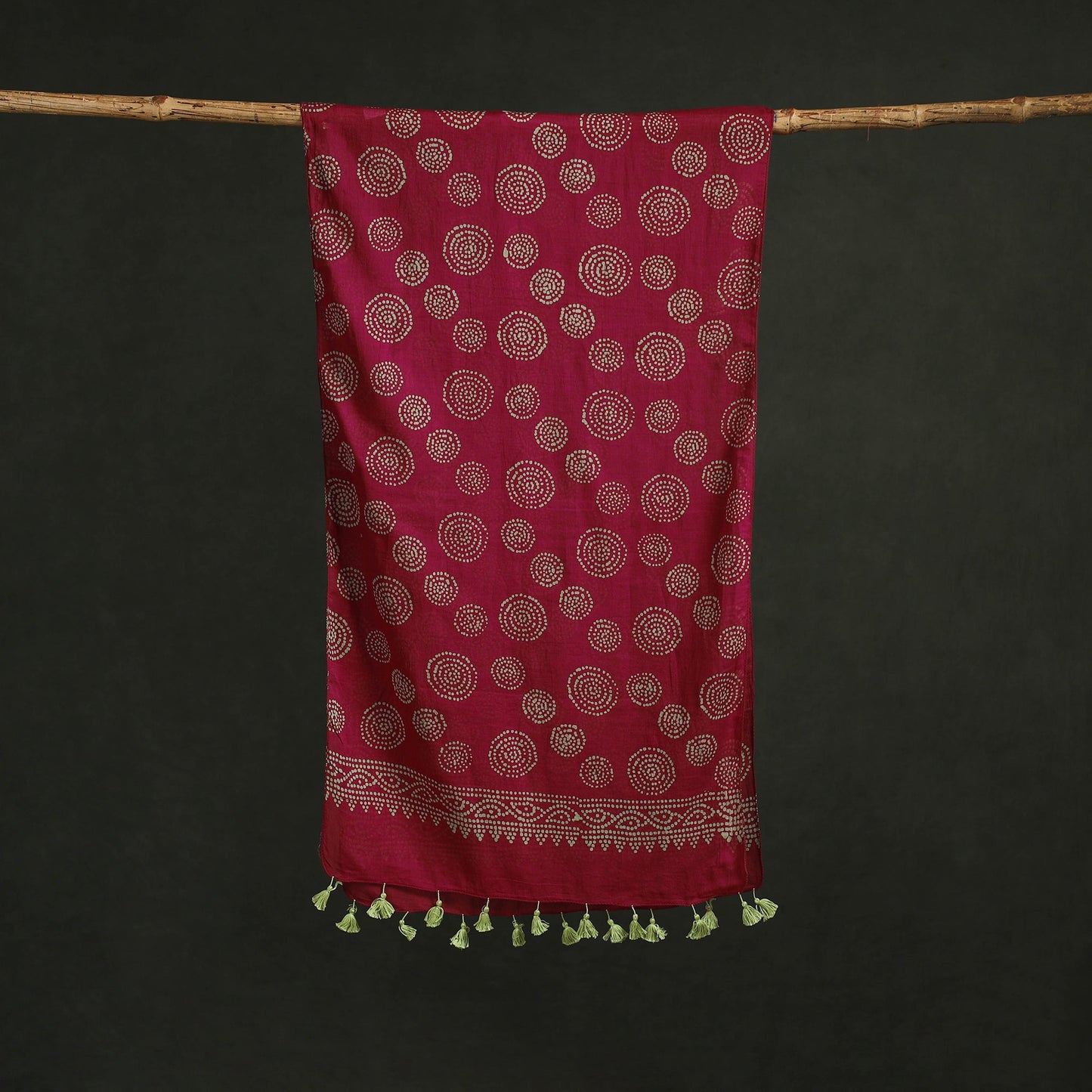 Pure mul cotton kutch hand block batik print stole