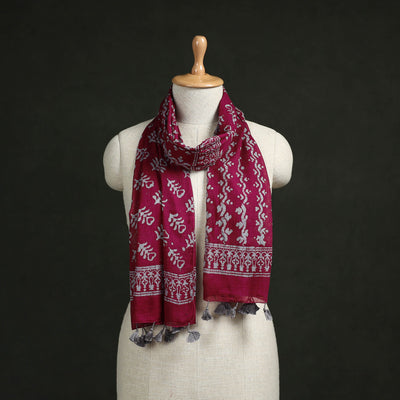 Pure mul cotton kutch hand block batik print stole