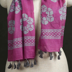 Pure mul cotton kutch hand block batik print stole