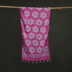 Pure mul cotton kutch hand block batik print stole