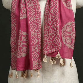 Pure mul cotton kutch hand block batik print stole