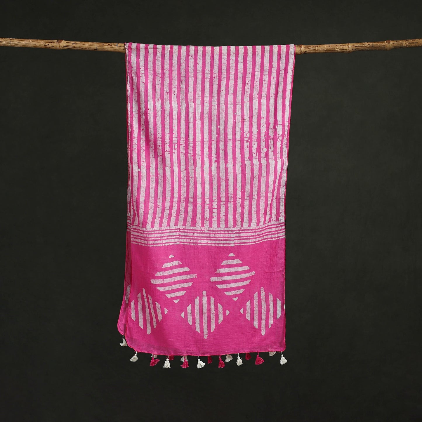 Pure mul cotton kutch hand block batik print stole