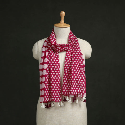 Pure mul cotton kutch hand block batik print stole