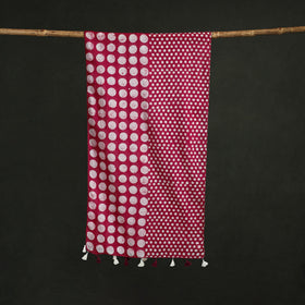Pure mul cotton kutch hand block batik print stole