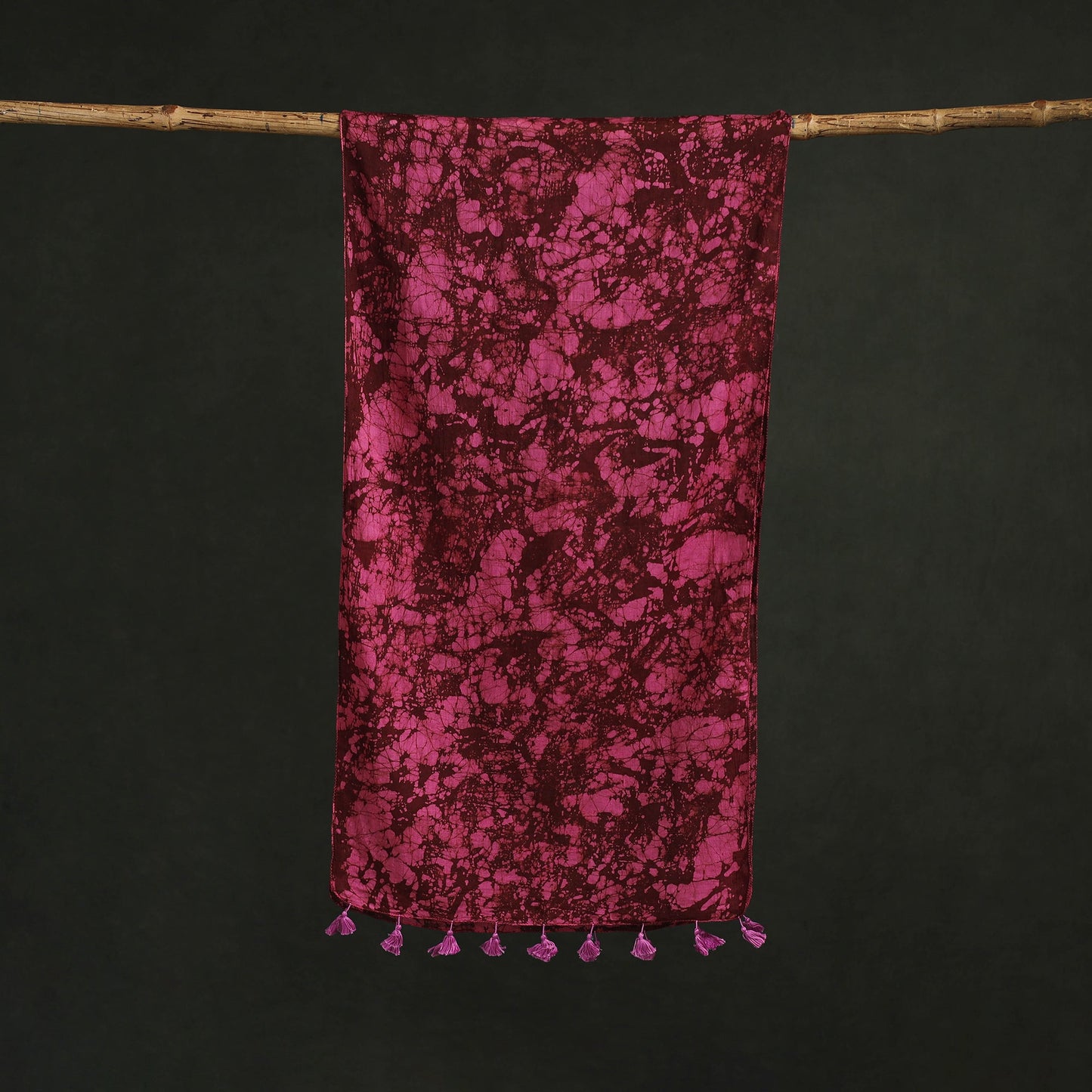 Pure mul cotton kutch hand block batik print stole