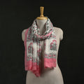 Pure wool hand block print sanganeri stole 04 - handcrafted