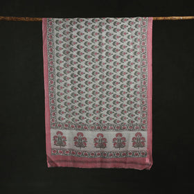 Pure wool hand block print sanganeri stole 04 - handcrafted