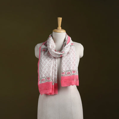 Pure wool hand sanganeri stole 20 - handcrafted