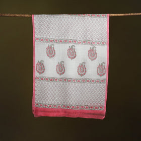 Pure wool hand sanganeri stole 20 - handcrafted