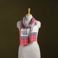 Pure wool hand sanganeri stole 30 - handcrafted