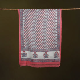Pure wool hand sanganeri stole 30 - handcrafted