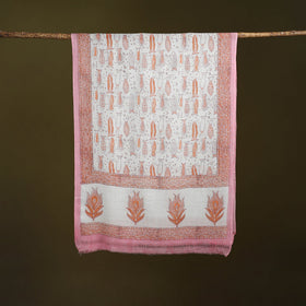 Pure wool hand sanganeri stole 32 - handcrafted