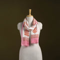 Pure wool hand sanganeri stole 32 - handcrafted