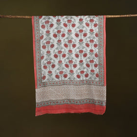 Pure wool hand sanganeri stole 35 - handcrafted