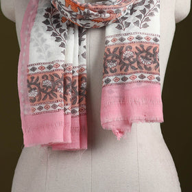 Pure wool hand sanganeri stole 28 - handcrafted