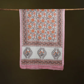 Pure wool hand sanganeri stole 28 - handcrafted