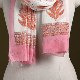 Pure wool hand sanganeri stole 32 - handcrafted