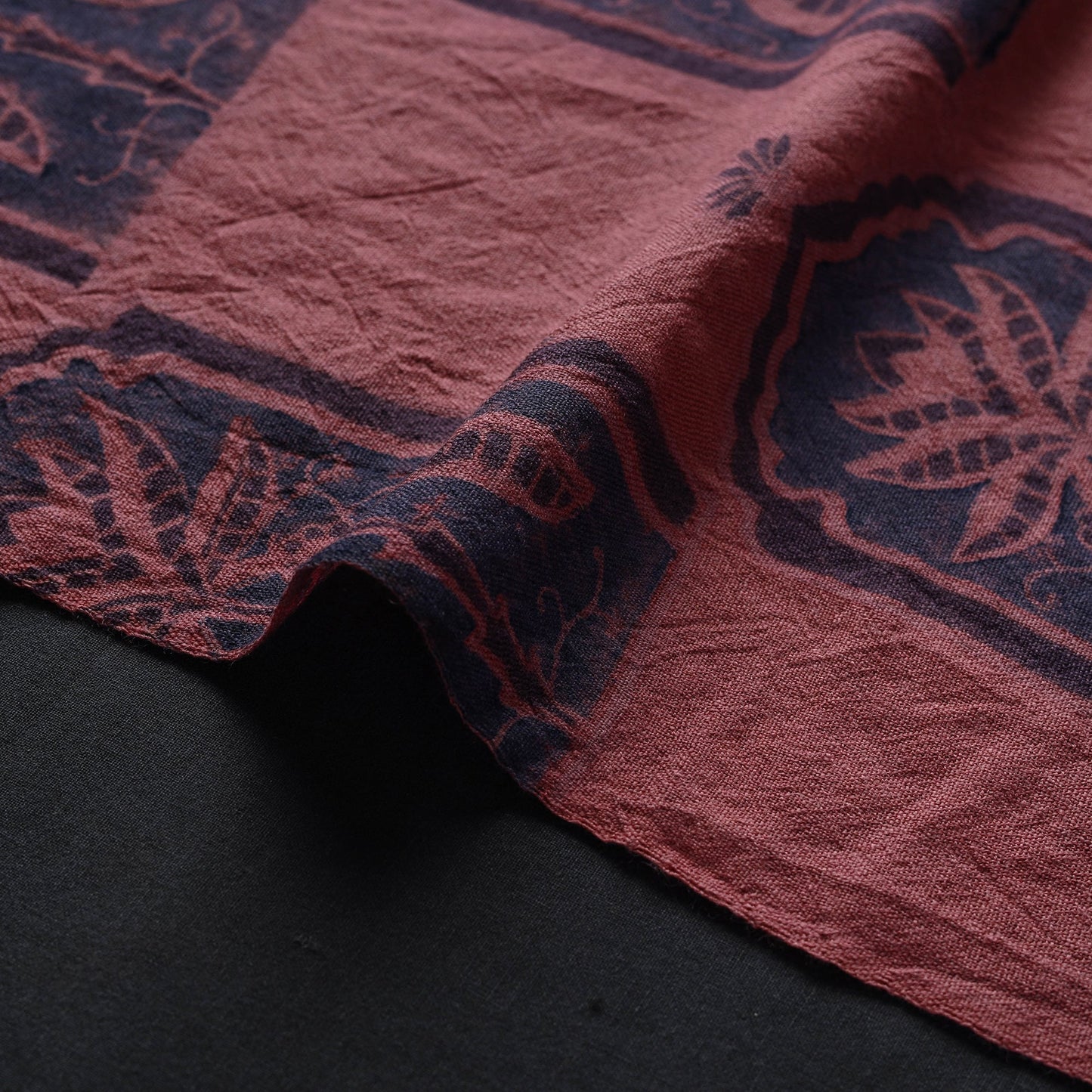 Pink - pure wool handloom natural dyed fabric 03