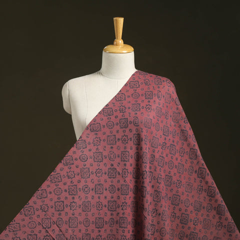 Pink - pure wool handloom natural dyed fabric 05