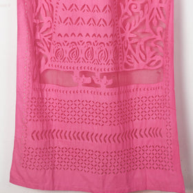 Pink - queen cutwork cotton barmer applique door curtain