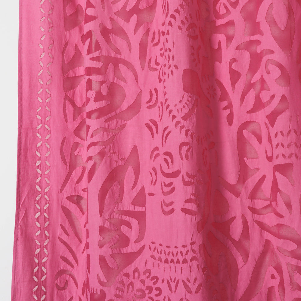 Pink - queen cutwork cotton barmer applique door curtain
