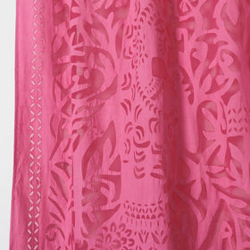 Pink - queen cutwork cotton barmer applique door curtain