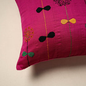 Quilted applique work cushion cover (16 x 16 in) 09