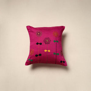Quilted applique work cushion cover (16 x 16 in) 09