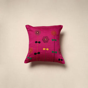 Quilted applique work cushion cover (16 x 16 in) 09