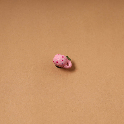 Pink - quirklets handpainted clay strawberry cups fridge