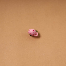 Pink - quirklets handpainted clay strawberry cups fridge